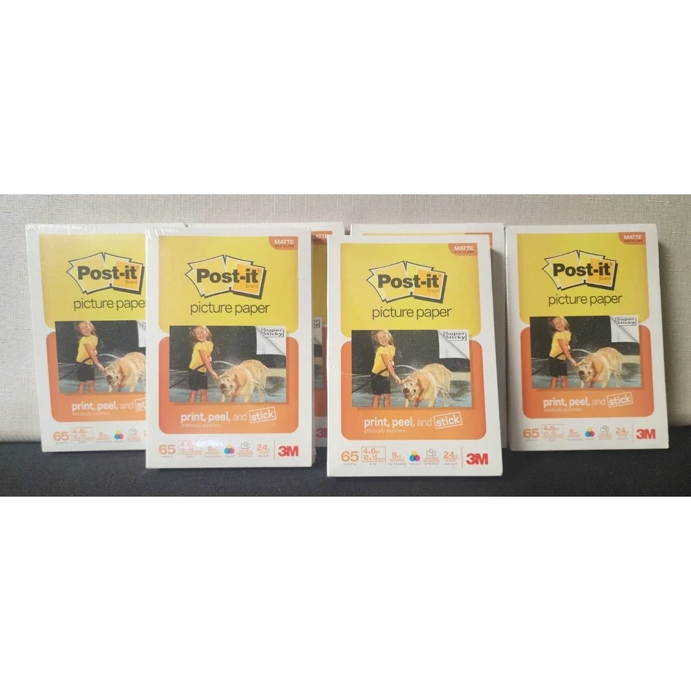 3M Post-it Picture Paper Print Peel And Stick 65 Sheets X 6 Matte New